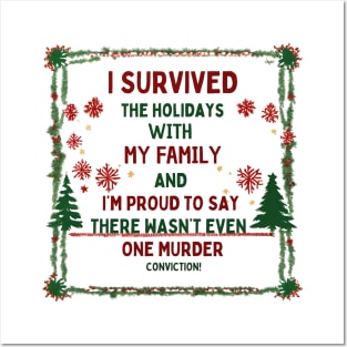 I Survived the Holidays with my Family Humor Posters and Art